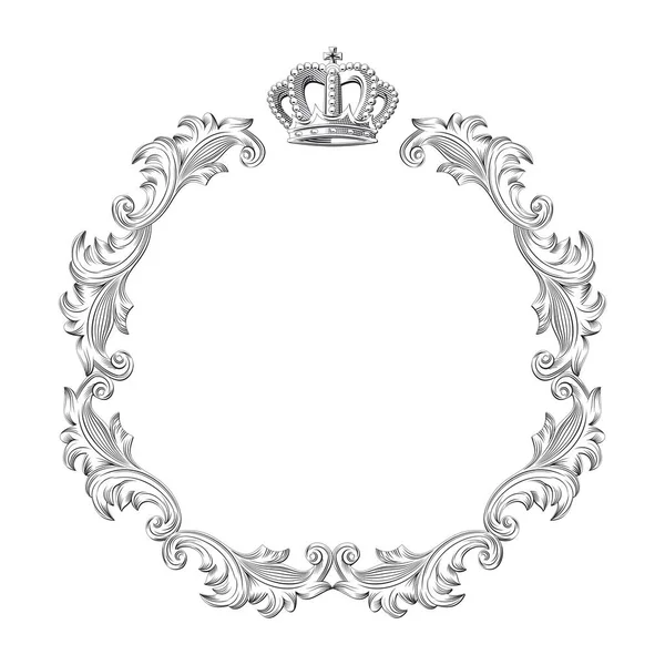 Cadre Vintage Avec Couronne Royale — Image vectorielle