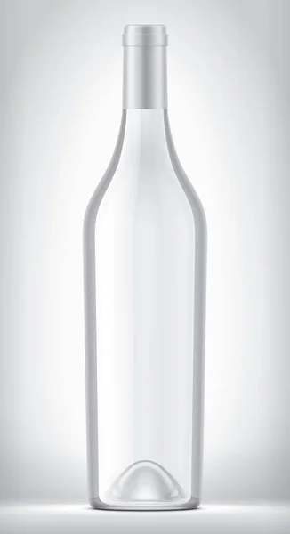 Transparente Glasflasche Auf Hintergrund Mit Weißer Folie — Stockfoto