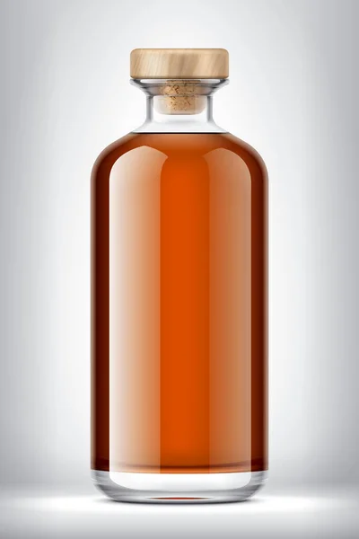 Botella Vidrio Sobre Fondo Versión Corcho —  Fotos de Stock
