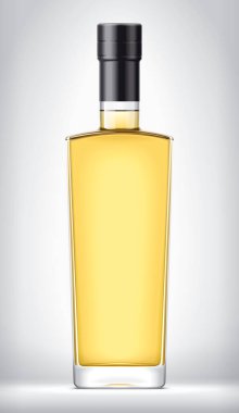 Arkaplanda Kara Foil 'li Cam Şişe. 