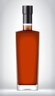 Arkaplanda Kara Foil 'li Cam Şişe. 