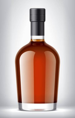 Arkaplanda Kara Foil 'li Cam Şişe. 