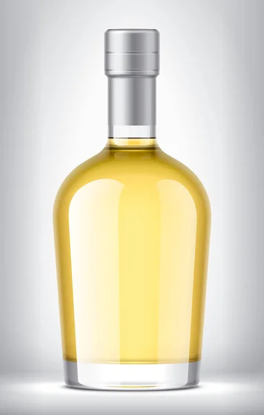 Glasflasche Auf Hintergrund Mit Silberfolie — Stockfoto