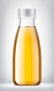 Arkaplanda plastik şişe. 