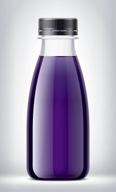 Arkaplanda plastik şişe. 