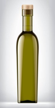 Arka planda tıpası olan renkli cam şişe. 