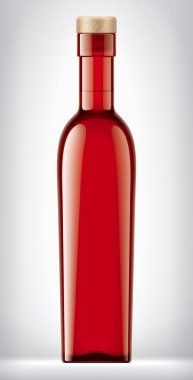 Arka planda tıpası olan renkli cam şişe. 