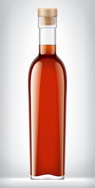 Arka planda mantarlı cam şişe. 