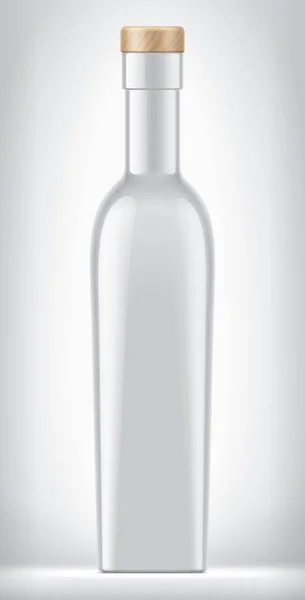 Weiße Nicht Transparente Flasche Mit Kork Auf Hintergrund — Stockfoto