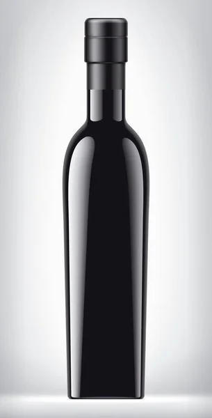 Schwarze Nicht Transparente Flasche Mit Folie Auf Hintergrund — Stockfoto