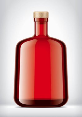 Arka planda tıpası olan renkli cam şişe. 