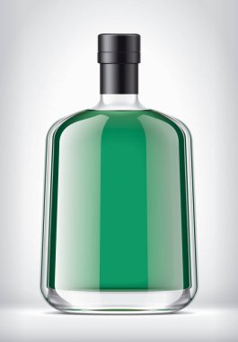 Arka planda folyo olan cam şişe. 