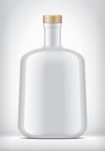 Botella Blanca Transparente Con Corcho Sobre Fondo —  Fotos de Stock