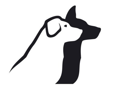 Aynı yöne bakan iki köpek.