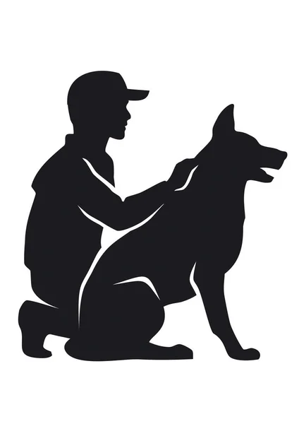 犬を連れた男 — ストックベクタ