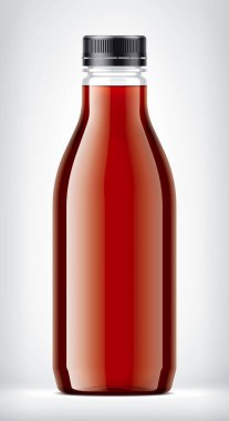 Arkaplanda plastik şişe. 