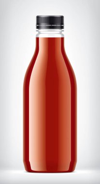 Arkaplanda plastik şişe. 