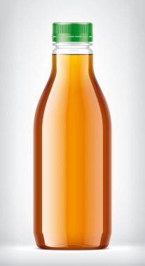 Arkaplanda plastik şişe. 