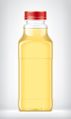 Arkaplanda plastik şişe.