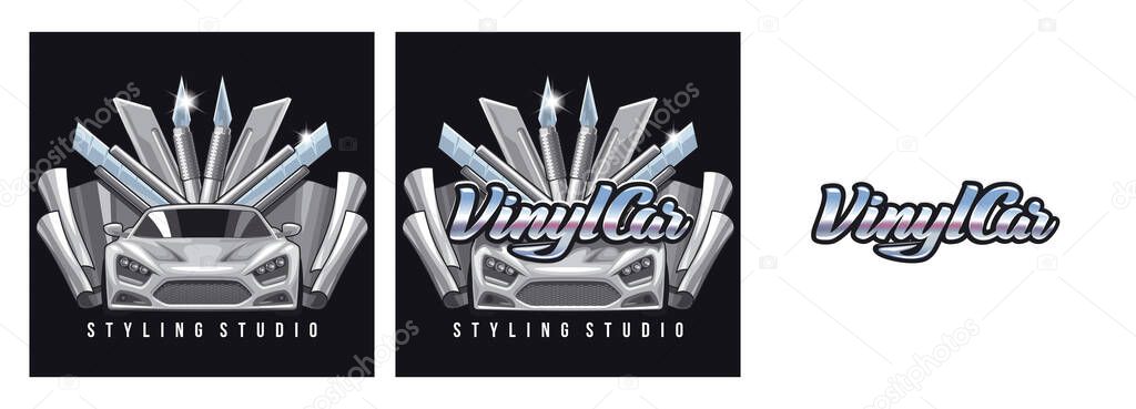 Illustration for vinyl studio emblem 