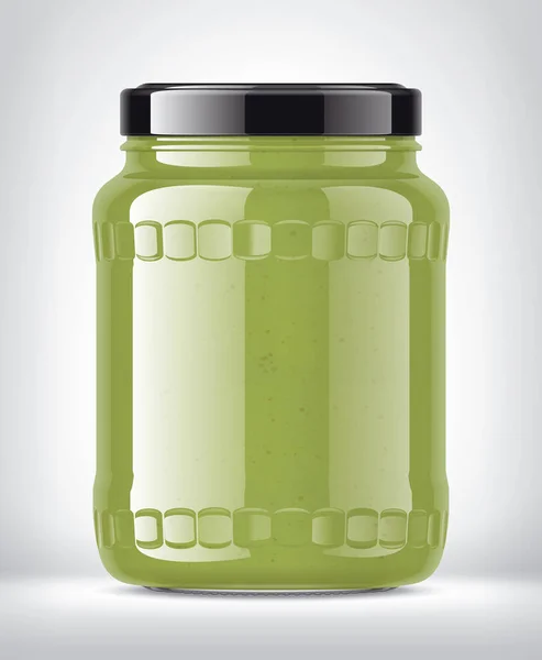 Glass Jar Wasabi Background — Stock Photo, Image