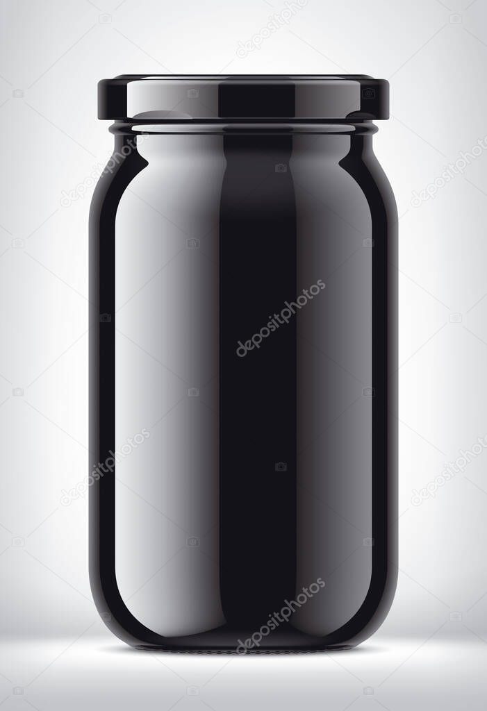 Black Jar on Background. 