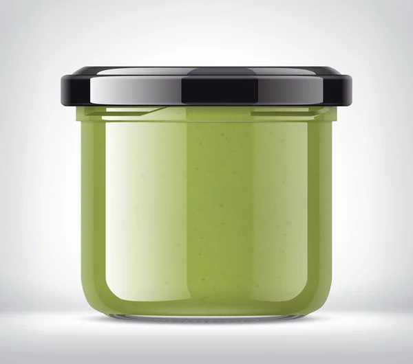 Vaso Vetro Con Wasabi Sullo Sfondo — Foto Stock