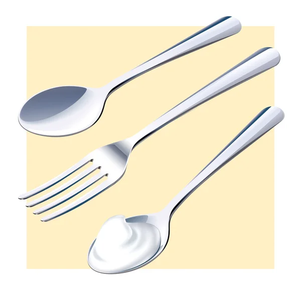 餐具。勺子、 叉子. — 图库照片
