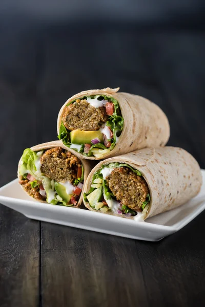 Vegetarische Falafel-Wraps — Stockfoto