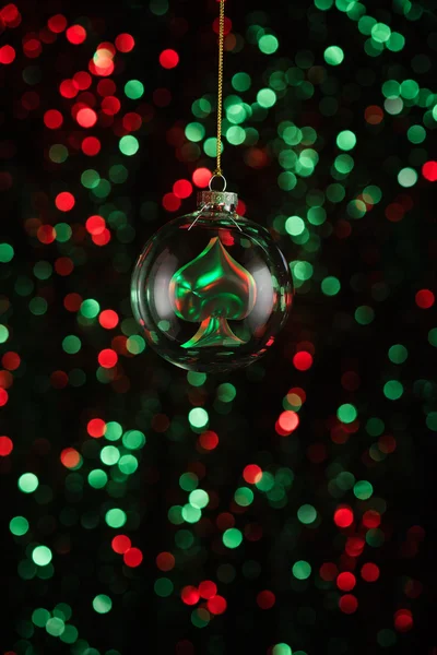 Christmas ornament with poker game lement — Stock Photo, Image