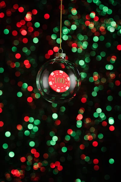 Christmas ornament med poker spel lement — Stockfoto