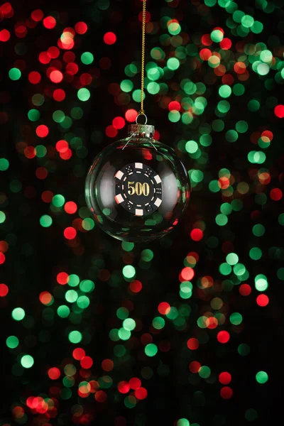 Adorno de Navidad con juego de póquer lement — Foto de Stock