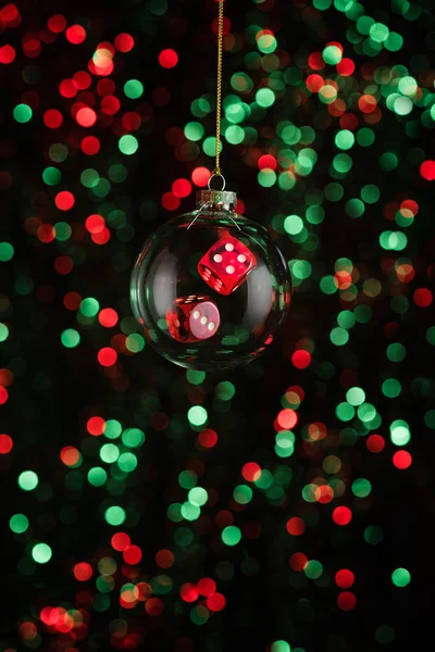 Christmas ornament with poker game lement — Stock Photo, Image