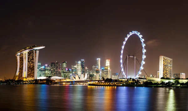 Singapour la nuit Images De Stock Libres De Droits