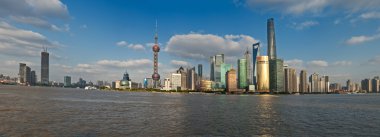 Çin Shanghai Pudong bölgesi manzarası