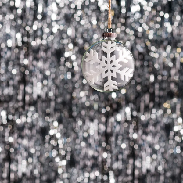 Snow flake Christmas bauble — Stock Photo, Image