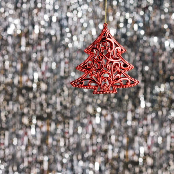 Ornamento albero di Natale rosso — Foto Stock