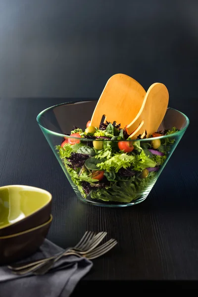 Groene salade in kom — Stockfoto