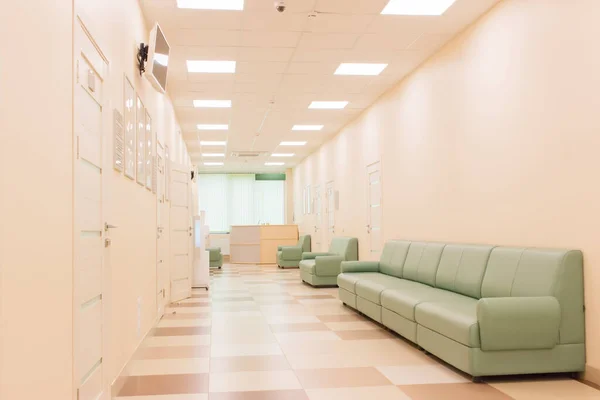 Medical Clinic Empty Corridor Simple Interior — Stock Photo, Image