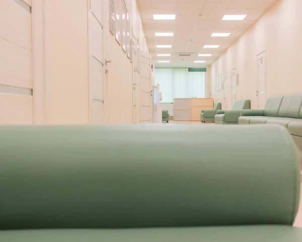 Medical Clinic Empty Corridor Simple Interior — Stock Photo, Image