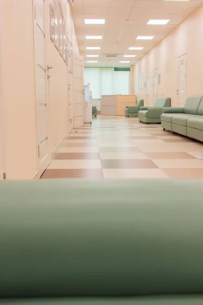 Medical Clinic Empty Corridor Simple Interior — Stock Photo, Image