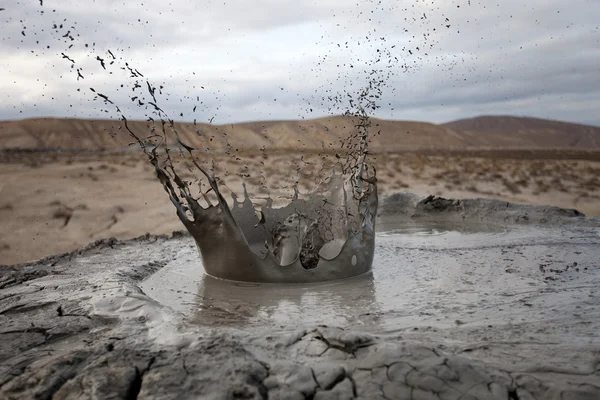 진흙 슬래시 vulcano, Gobustan, 아제르바이잔 로열티 프리 스톡 사진