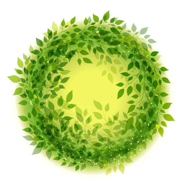 美しい緑の花輪 — ストックベクタ