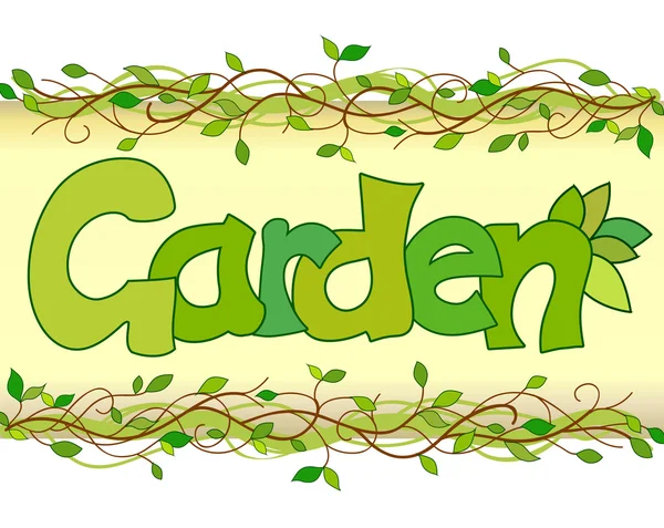 Beautiful image of the word garden — Stock Vector