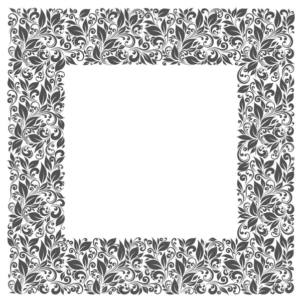 Square frame of patterns and leaves — Stock Vector