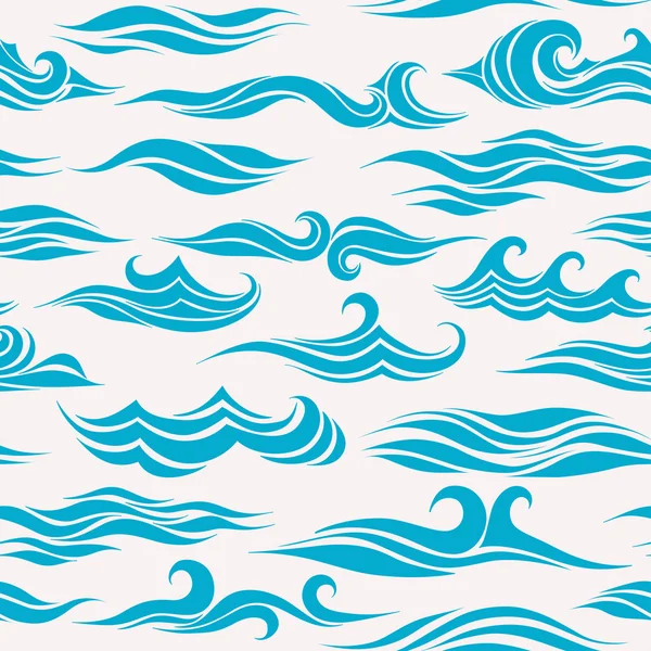 Seamless pattern of stylized waves — Stock Vector