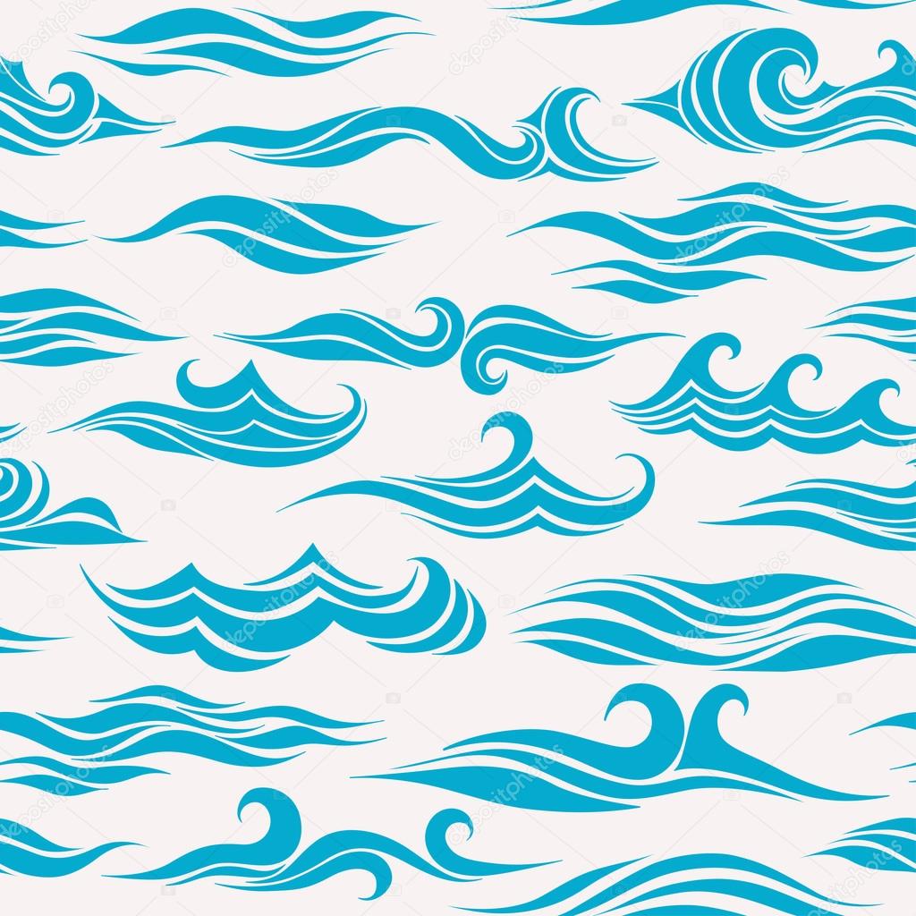Seamless pattern of stylized waves