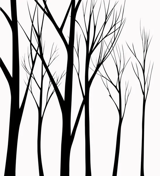 Skupina siluety stromů — Stockový vektor