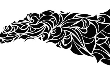 Çeşitli öğelerin soyut siyah kompozisyon