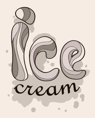 Çikolatalı dondurma stilize metin